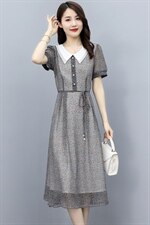 2021夏季新款时尚显瘦碎花连衣裙优雅气质中长款女装裙子，女装连衣裙，笃写