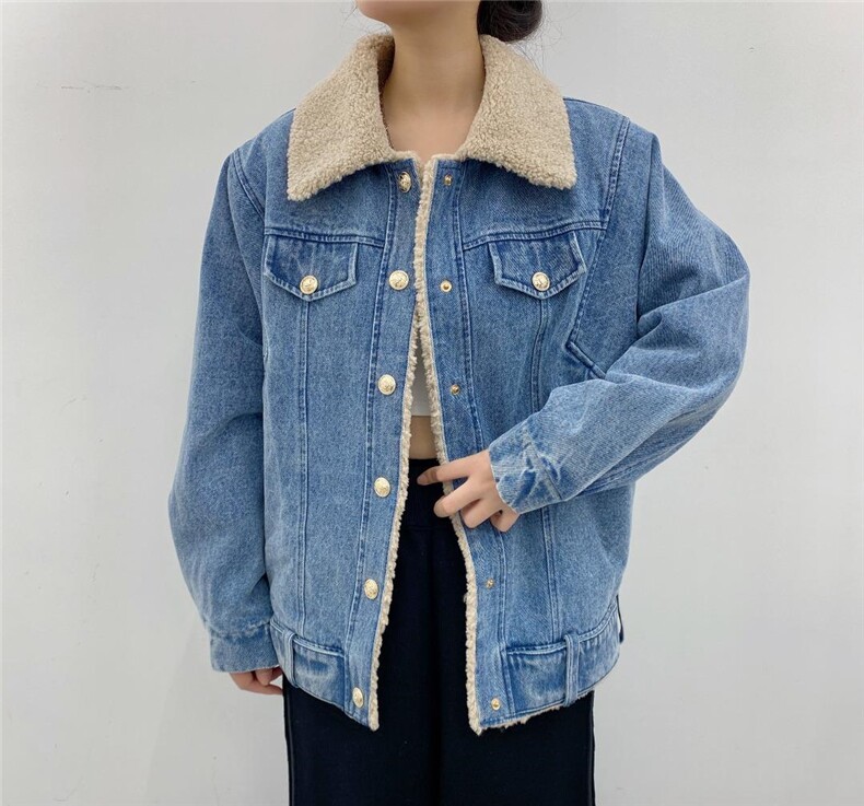 新款牛仔羊羔毛，其它，锦雅