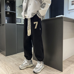 裤子男欧棉绒阔腿裤秋季重磅美式高街卫裤 227-2*K807*P35控58图片