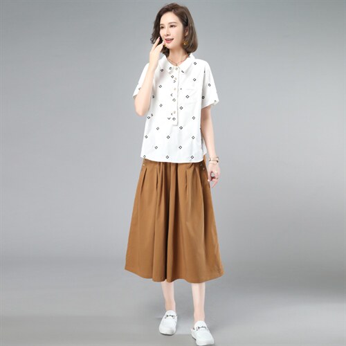 2023夏装新款时尚气质翻领休闲舒适两件套，女装套装/套裙，奕阳依阁