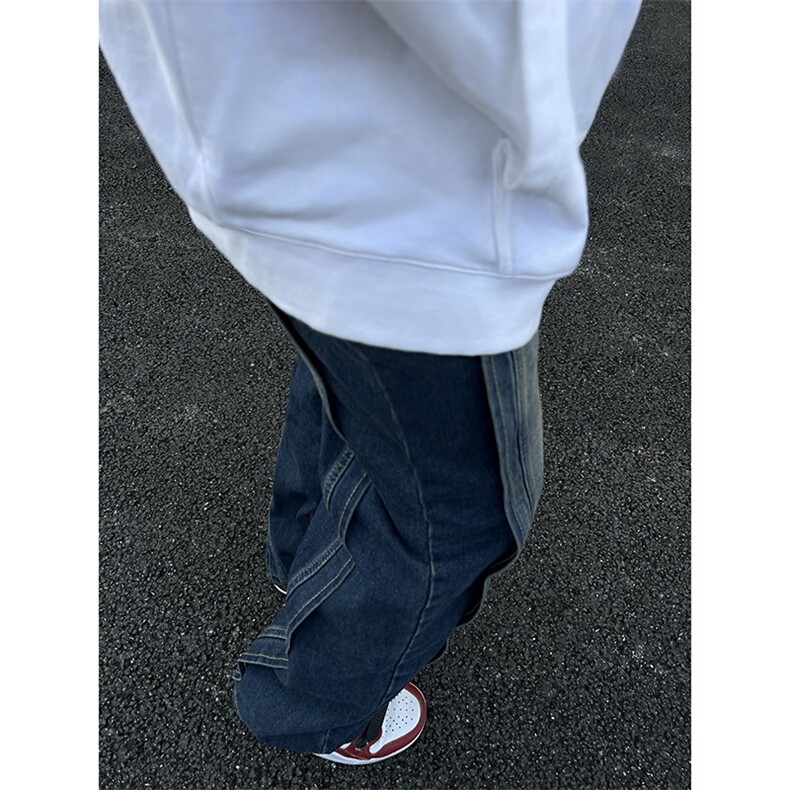 B221美式ins高街加绒加厚牛仔裤LK23134-P65控88,男装牛仔裤,电商B221