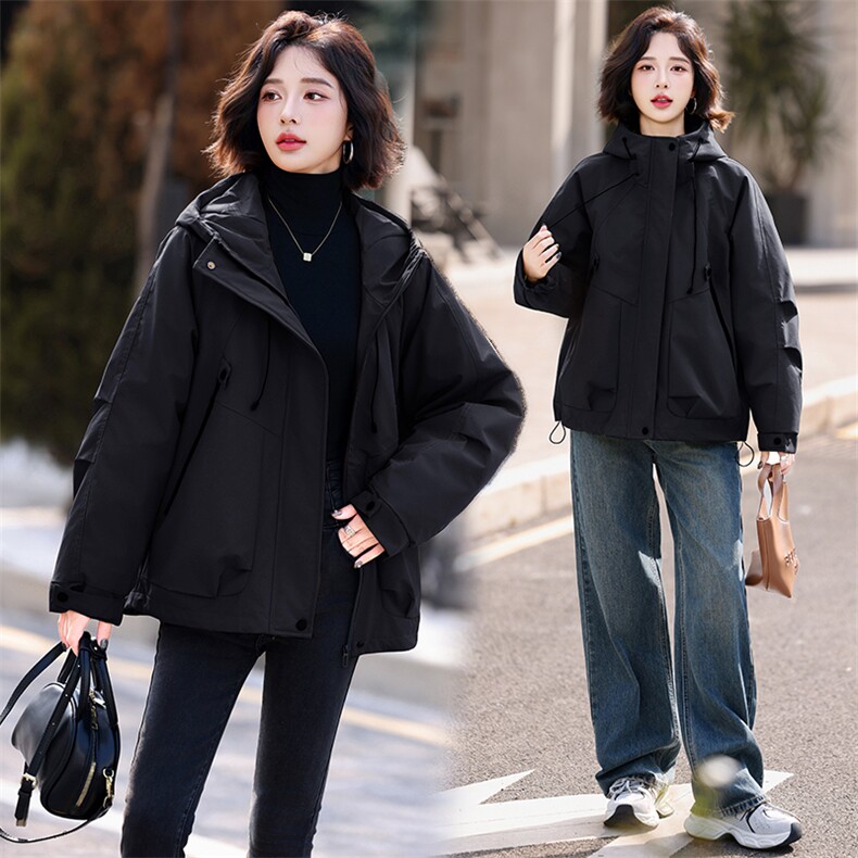 现货现货派克羽绒服女短款冬季2024新款宽松欧货冲锋衣外套现货！,女装羽绒服,一安秀