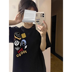 万针全刺绣工艺得物抖音高品质260克纯棉双纱美式高街短袖T恤P33，男装T恤，电商A486-1