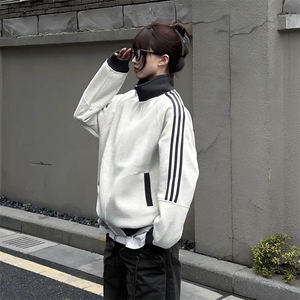 抖音得物高品质 美式高街重磅结构设计拼接织带立领卫衣外套 CM42图片