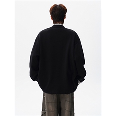 KS10149-特批50控95经典开衫休闲上衣设计感假两件复古大码卫衣，男装卫衣，电商A059