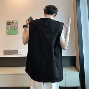 运动背心男纯棉休闲上衣2026夏季新款美式简约纯棉坎肩-A532TP15图片