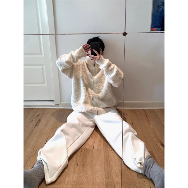 JY677-P64慵懒风纯色拉链毛衣男女网图,男装针织衫/毛衣,星座1501-3