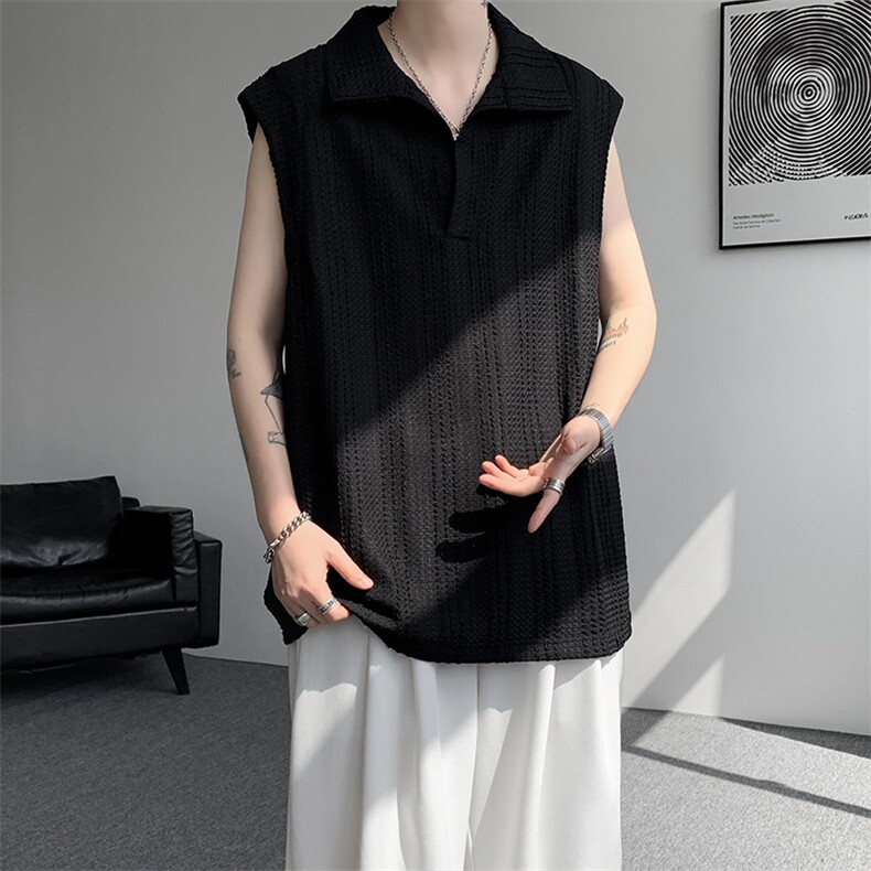 8XL-M夏竖条纹纯棉背心男韩版宽松坎肩休闲运动午休T恤肌理DX333,男装背心/马甲,电商D206-1