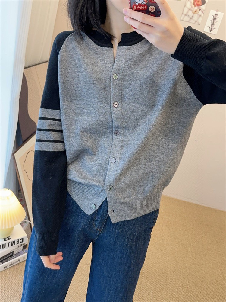 秋冬新款女圆领外搭韩版毛衣外套显瘦针织开衫,针织衫/毛衣,沐策羊绒