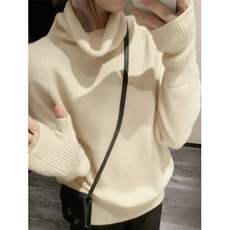 不规则高领毛衣女秋冬松弛感慵懒风蝙蝠袖针织衫上衣MF1334，男装针织衫/毛衣，星座1116A（原606A-3）