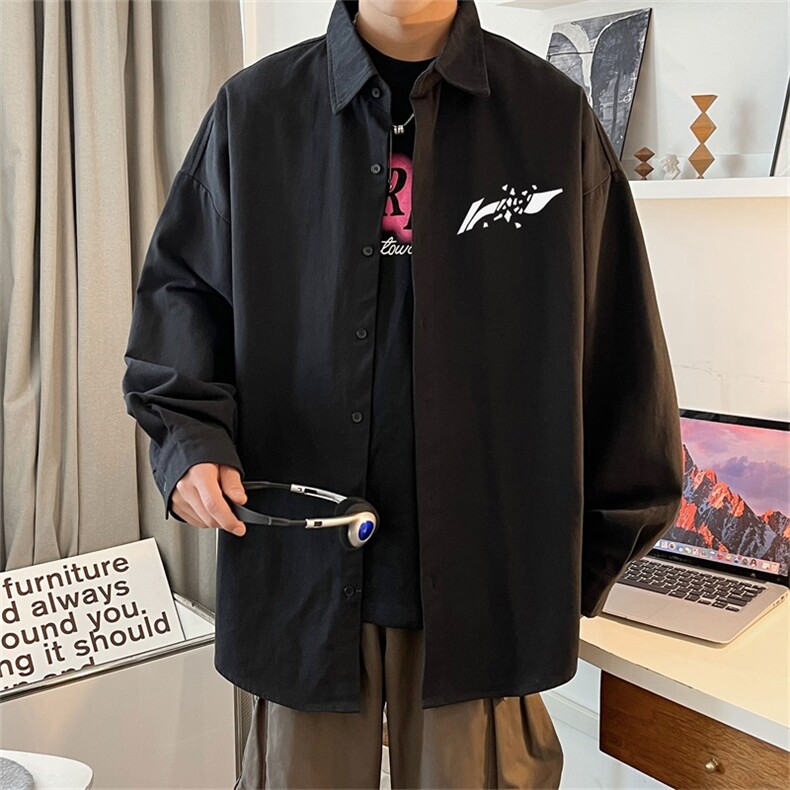 电商DSA028-MCSP763100棉P42新款水洗纯棉印花长袖衬衫男,男装衬衫,电商A028
