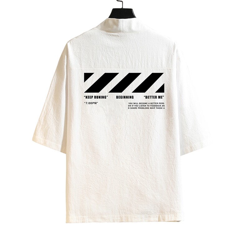 HF59128-P40风汉服男开衫外套七分袖道袍砖墙挂拍,男装民族服装,电商A040A
