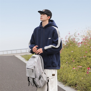 主推大货已出日系拼色百搭秋季连帽卫衣男宽松914-4-WY32-P68控88图片