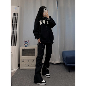 美式复古泼墨漆点牛仔裤图片