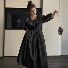 白色泡泡袖设计感棉麻休闲连衣裙女2025夏季新款法式收腰显瘦裙子，女装连衣裙，浙宝276（原081）