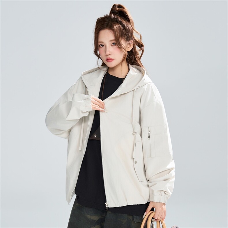 2026春季新款连帽外套女宽松休闲百搭设计感夹克XZ309JK8005P75,男装夹克,星座309（原A406）