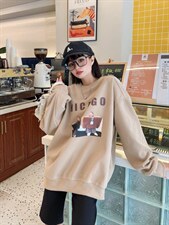 现货秋季新款:时尚潮流新款圆领卫衣，女装卫衣/绒衫，泽妤