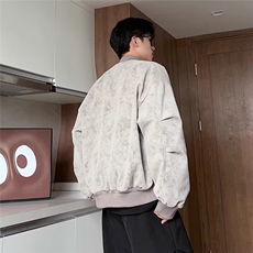 美式潮牌复古棒球服外套男士春秋2025新款飞行员机车PU皮夹克，男装夹克，星座506A