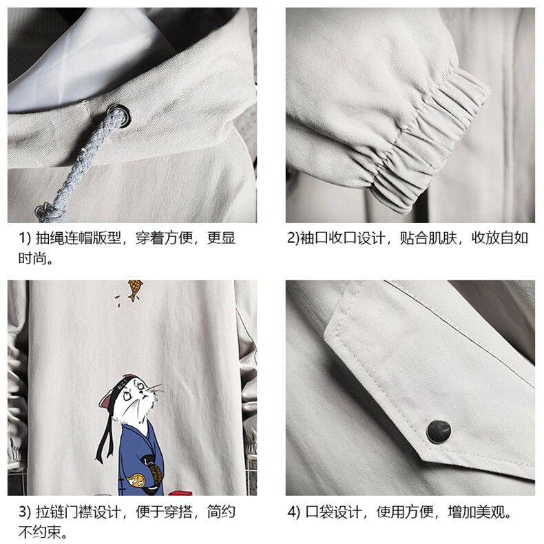 JK41014-P85加棉款-P115纯棉连帽夹克男士大码工装夹克男网格,男装夹克,电商A040A
