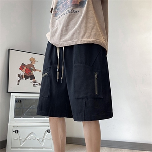 日系复古工装短裤男夏季oversize潮牌宽松百搭bf五分裤 K7060-P34图片
