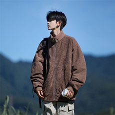 JK8873-P90L-9XL秋冬新款大码雪丽绒立领重磅夹克外套控168，男装夹克，星座109