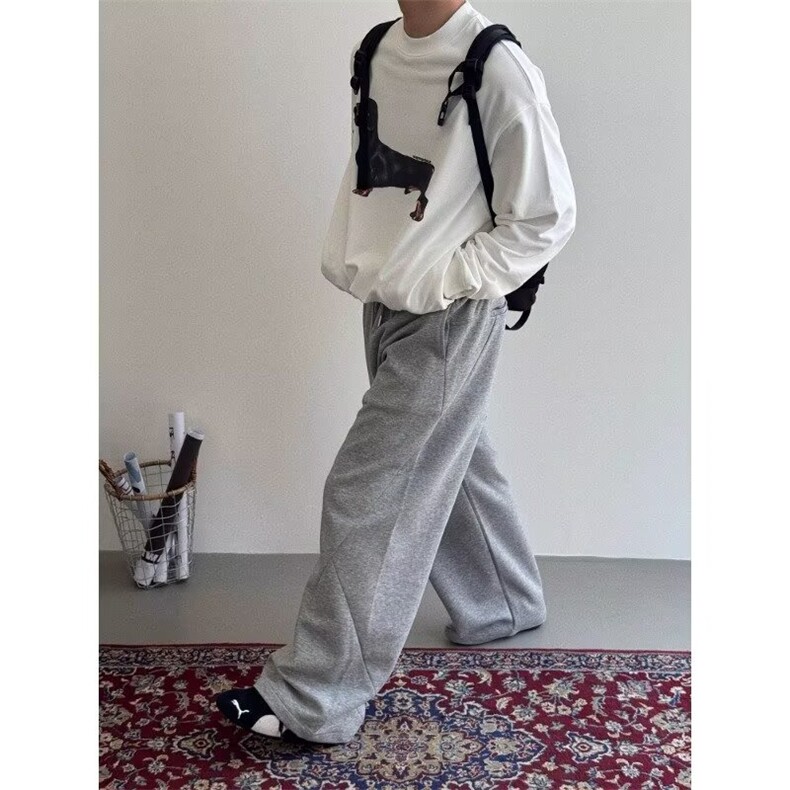 网图老钱风立体解构内弧裤型cleanfit休闲裤卫裤CK798/特P45,男装休闲裤,电商B350