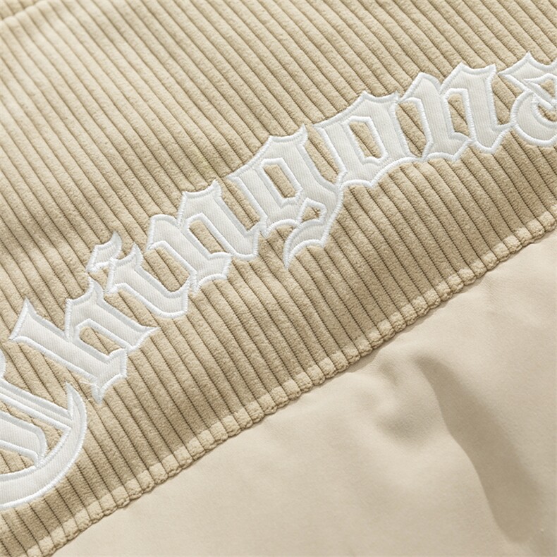 日系灯芯绒拼接刺绣加厚面包服潮牌立领棉衣外套J5043-P110控178,男装棉衣,电商A362