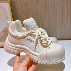 真皮小白鞋女2023秋季新款大头粗跟运动鞋休闲百搭老爹鞋丑萌女鞋，女鞋休闲鞋，电商A223