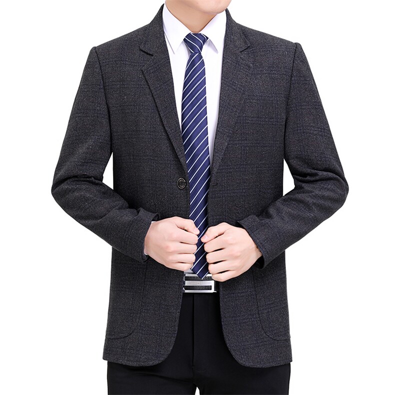 休闲西服中年男士条纹外套商务便服宽松免烫爸爸秋季小西装,男装西服,电商B212（原钱塘6029）