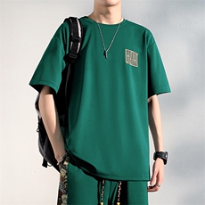 夏季菠萝格短袖T恤男刺绣宽松圆领体恤上衣潮流A266-T177-P20，男装T恤，电商A266