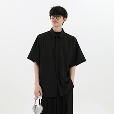 特P45无差价新款夏季时尚百搭纯色短袖衬衫-HC2259无影墙1，男装衬衫，电商A003