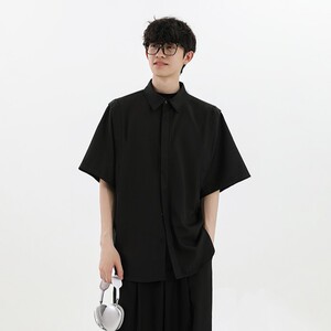 特P45 无差价新款夏季时尚百搭纯色短袖衬衫-HC2259 无影墙1图片