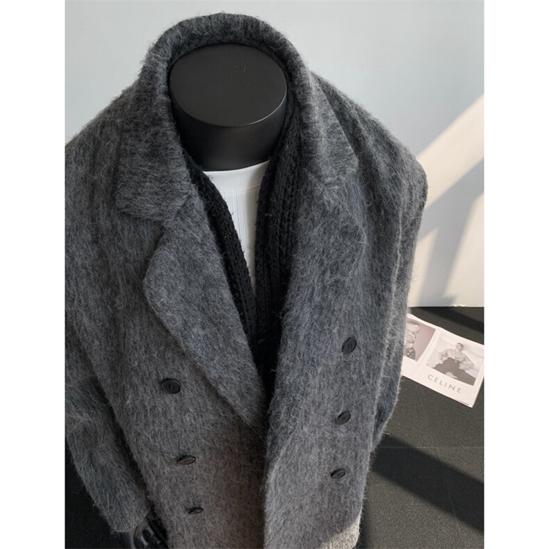 2025新秋款粗纺防羊绒毛呢大衣英伦风衣外套DSA157B-J2566-P115，男装风衣，电商A157B