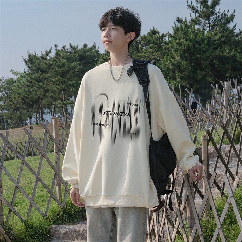 抖音品质秋季新款美式高街仿棉圆领卫衣wycm3859-特批28控49图片