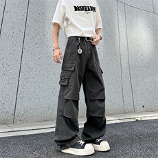 春夏季美式复古水洗做旧工装裤男女小众宽松直筒XZ201-KZ019P58，男装工装外套，星座201