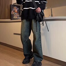 25春阔腿牛仔裤宽松美式高街男生裤工装牛仔裤KK001P40量大优惠，男装牛仔裤，电商D256-2(原A064-2)