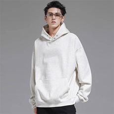 抖音得物品质二开380克全棉秋冬美式宽松两粒扣连帽卫衣CM22，男装卫衣，电商A486