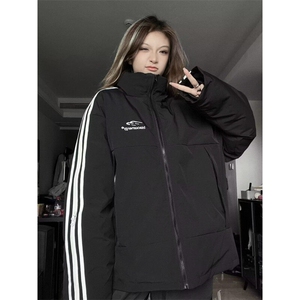 美式复古运动立领棉袄男女款冬季棉服防寒服潮牌情侣外套棉衣