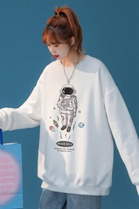 ！春季小众衣服2024年新款太空宇航员宽松卫衣 W159 P30控48图片