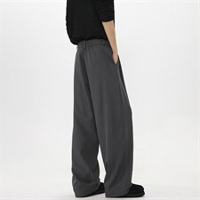 春秋美式高街休闲裤男女垂感阔腿西裤长裤纯色西装裤宽松直筒裤子，男装西服套装，电商A443