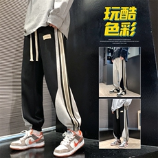 休闲裤男新春港风宽松束脚长裤青少年学生卫裤K652-P48，男装休闲裤，星座214-3