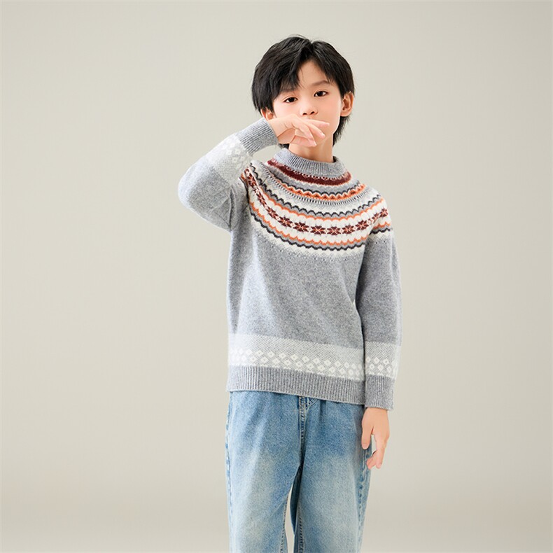 2025年新款时尚百搭通勤加厚款儿童羊毛衫，童装儿童羊毛衫，奥澜羊绒