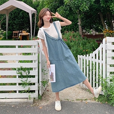 设计感牛仔背带裙裙女2025夏季新款韩系学院风减龄洋气，女装连衣裙，C位