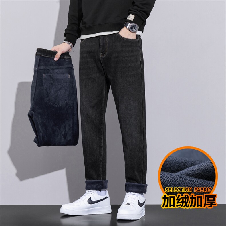 A178729JR特P60秋冬季加绒加厚美式休闲牛仔裤,男装牛仔裤,电商A178
