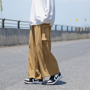 阔腿工装裤男日系潮牌休闲裤子大码宽松拖地长裤K0741-P45图片