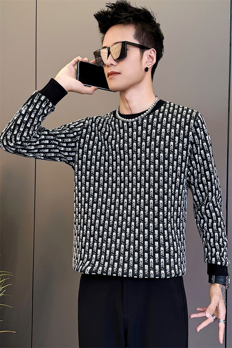 W8815-P58控78春秋季小众卫衣男T恤2025新款潮流长袖内搭打底衫,男装T恤,星座102A（原电商D309-1）