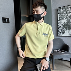 精神小伙2025夏季新款男士翻领商务Polo衫短袖印花t恤男C208-8888，男装T恤，电商C208