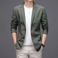 中青年男士休闲新款小西装春秋薄款西服修身男装便西商务外套免烫，男装西服，钱塘6003（原4033）