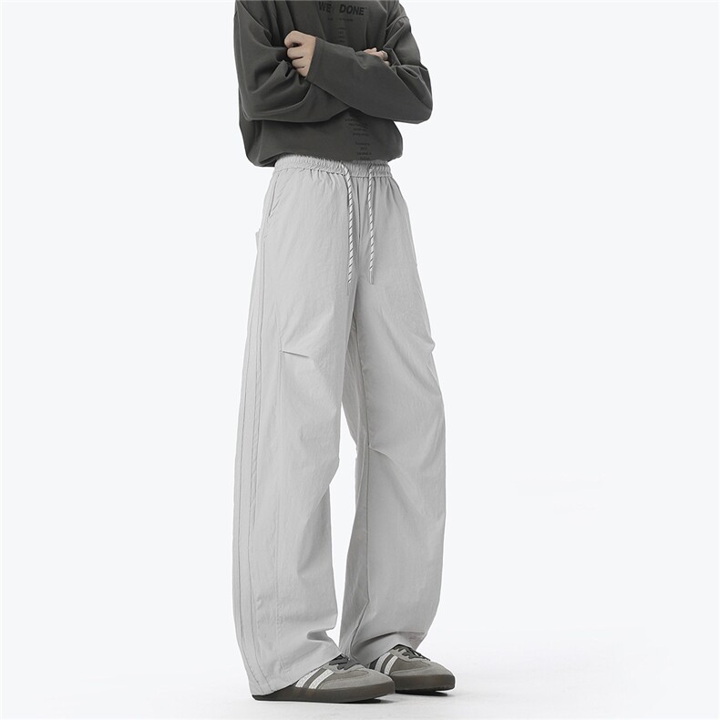 无影墙细格纹三杠织带褶皱大码M-5XL速干休闲裤CK78059P55控88，男装休闲裤，星座227-7