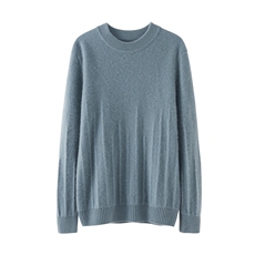 圆领2024年秋季纯色长袖时尚都市简约针织衫35%羊绒，男装羊绒套衫，绒誉暖羊绒